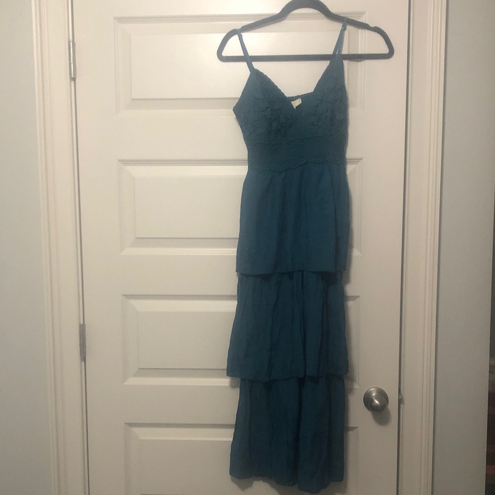 Rebellion Teal Layered Maxi Dress